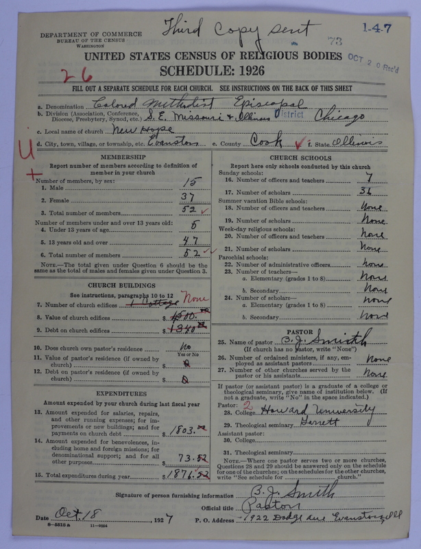Scan of Colored Methodist Episcopal Church: 73
