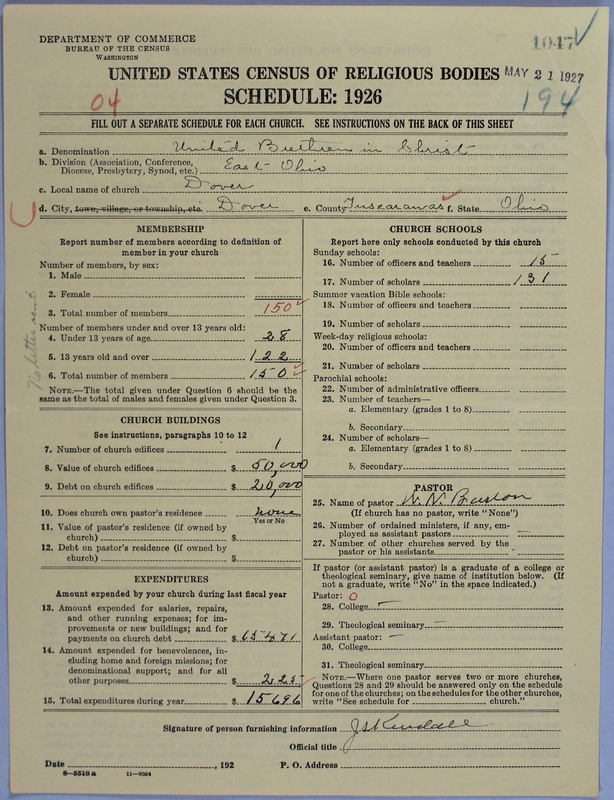Scan of Church of the United Brethren in Christ: 1047