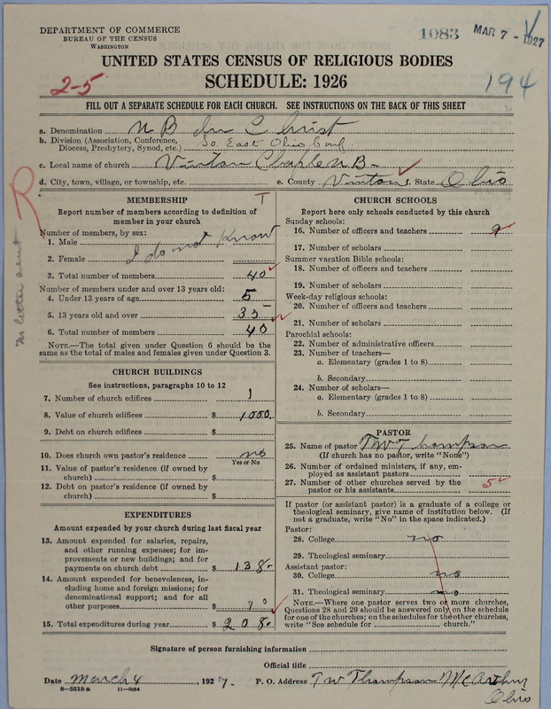 Scan of Church of the United Brethren in Christ: 1083