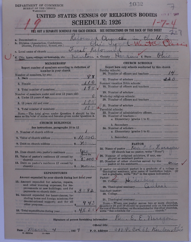 Scan of Reformed Church in the United States: 1032