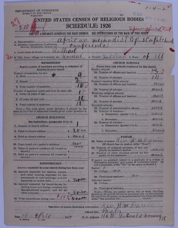 Scan of African Methodist Episcopal Church: 645