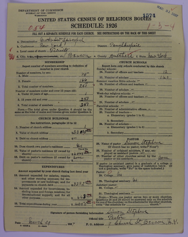 Scan of Methodist Episcopal Church: 1574