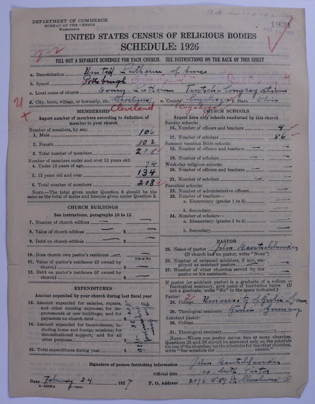 Scan of United Lutheran Church in America: 1931