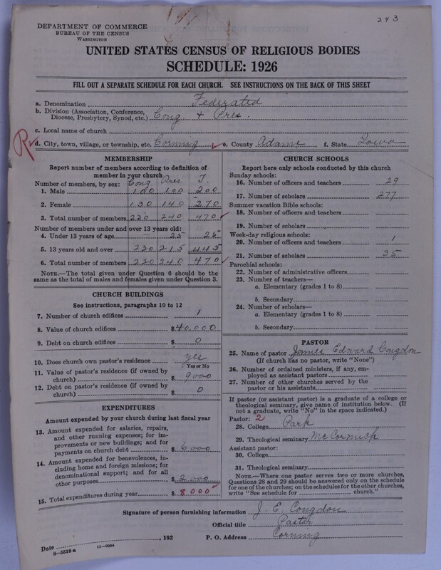 Scan of Federated Churches: 243