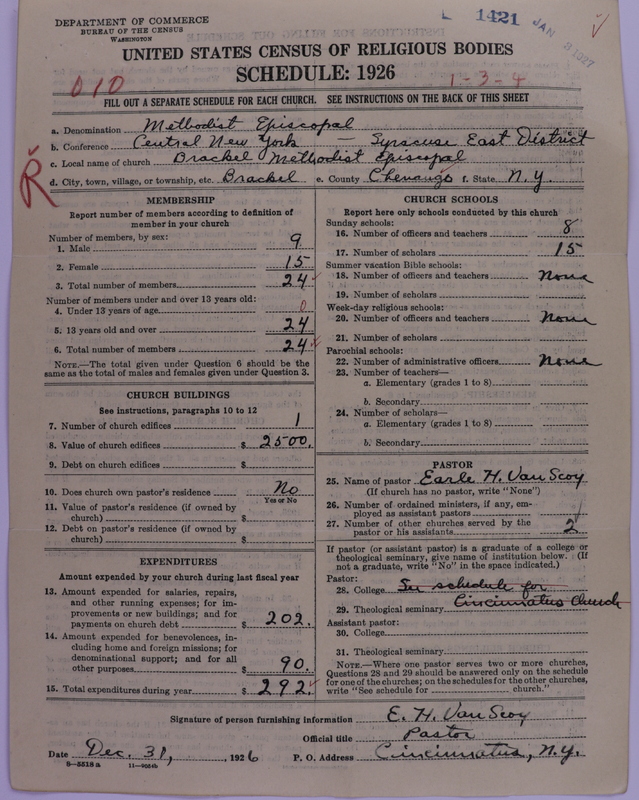 Scan of Methodist Episcopal Church: 1421