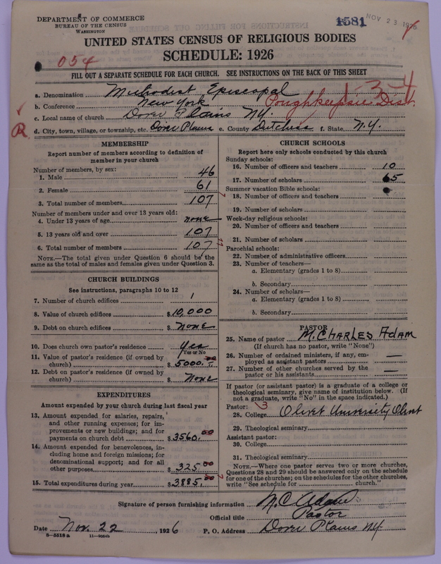 Scan of Methodist Episcopal Church: 1581