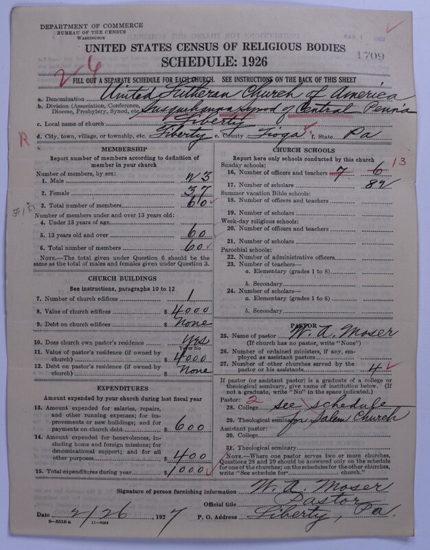 Scan of United Lutheran Church in America: 1709