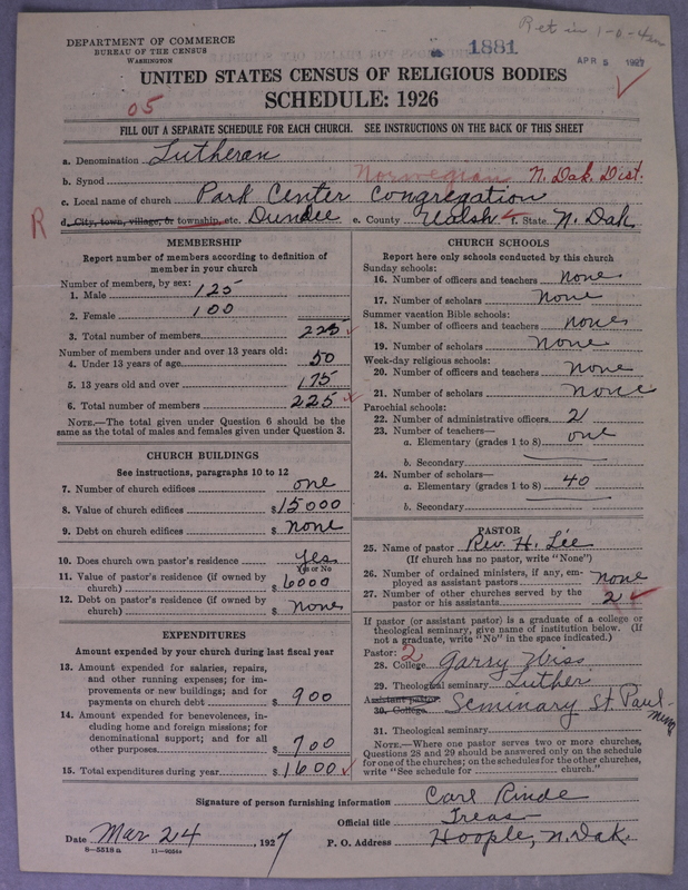 Scan of Norwegian Lutheran Church of America: 1881