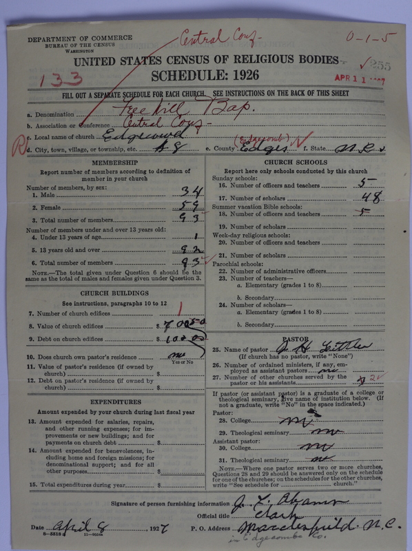 Scan of Free Will Baptists: 255