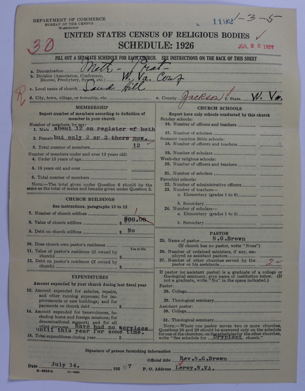 Scan of Methodist Protestant Church: 1192