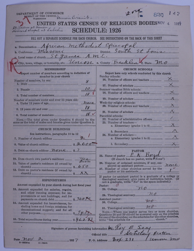 Scan of African Methodist Episcopal Church: 820