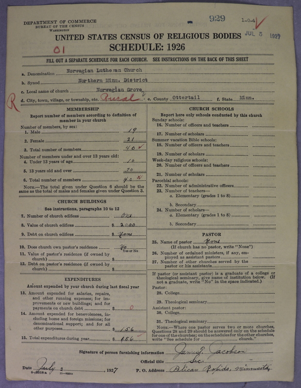 Scan of Norwegian Lutheran Church of America: 929