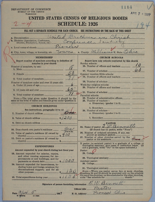 Scan of Church of the United Brethren in Christ: 1114