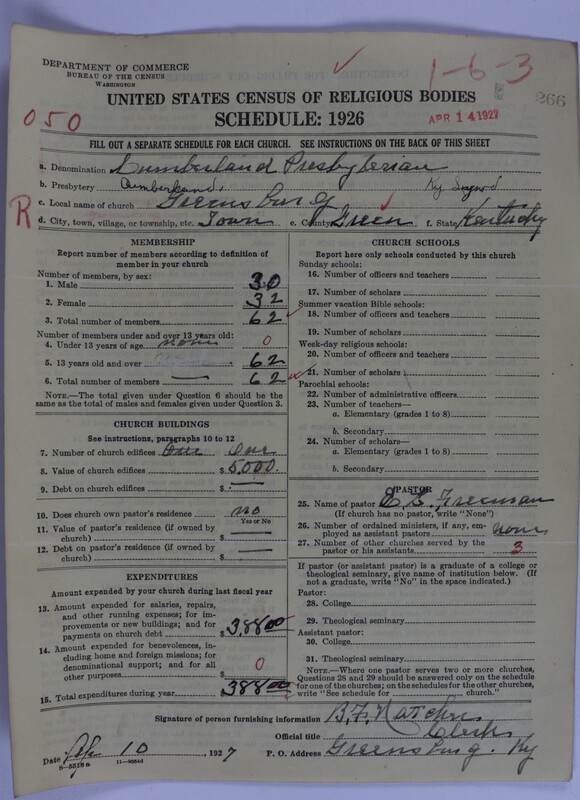 Scan of Cumberland Presbyterian Church: 266