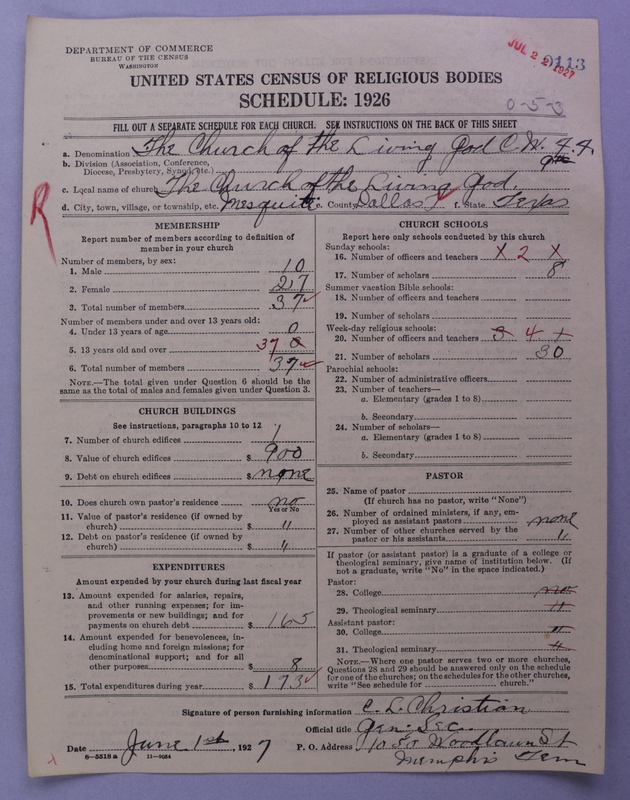 Scan of Church of the Living God, Christian Workers for Fellowship: 113