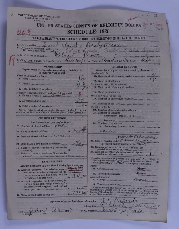 Scan of Cumberland Presbyterian Church: 780