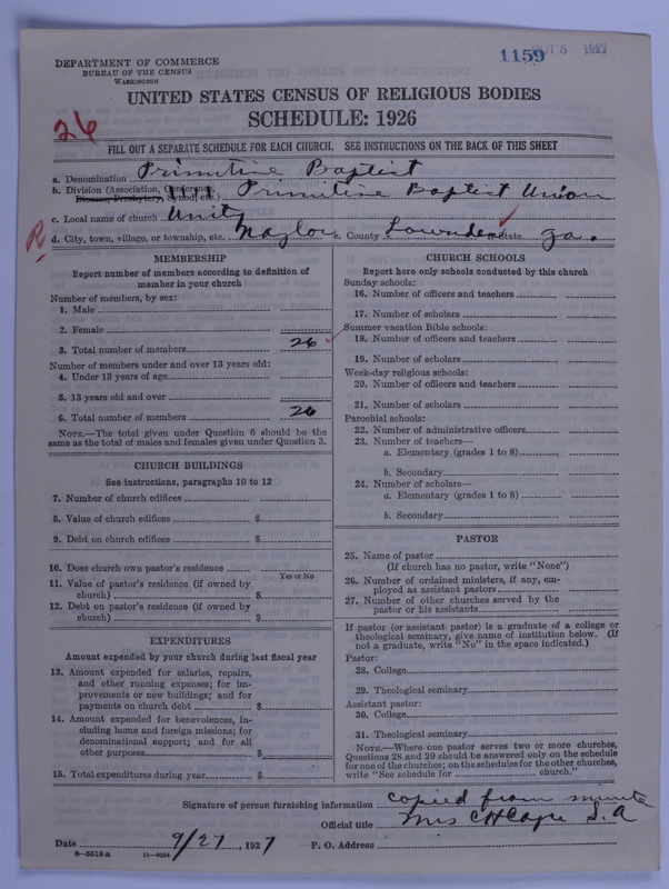 Scan of Primitive Baptists: 1159