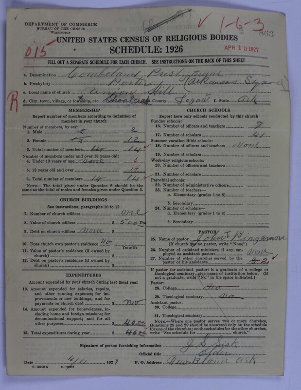 Scan of Cumberland Presbyterian Church: 863