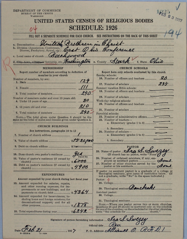 Scan of Church of the United Brethren in Christ: 1025