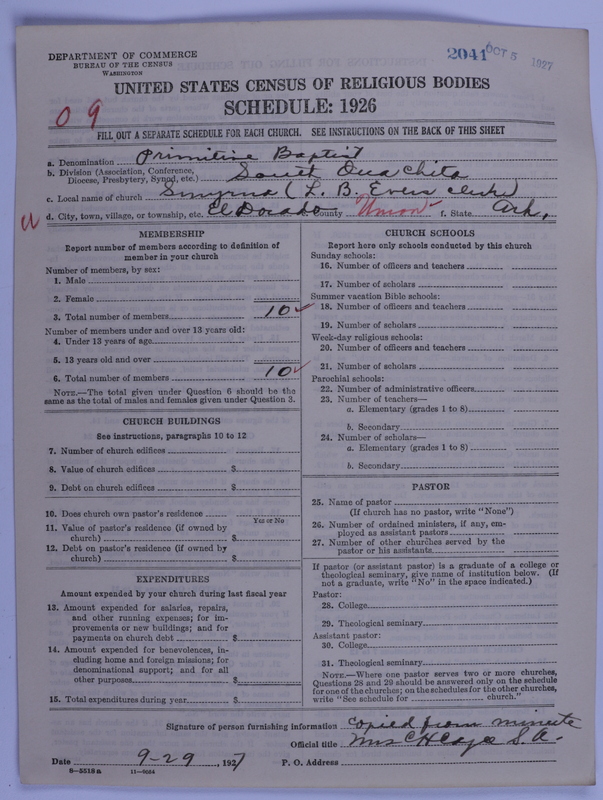 Scan of Primitive Baptists: 2041