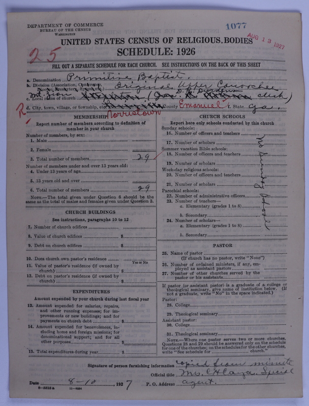 Scan of Primitive Baptists: 1077