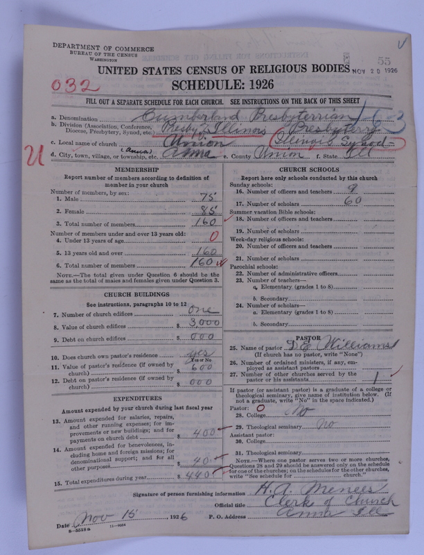 Scan of Cumberland Presbyterian Church: 55