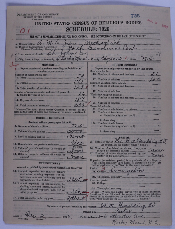 Scan of African Methodist Episcopal Zion Church: 725