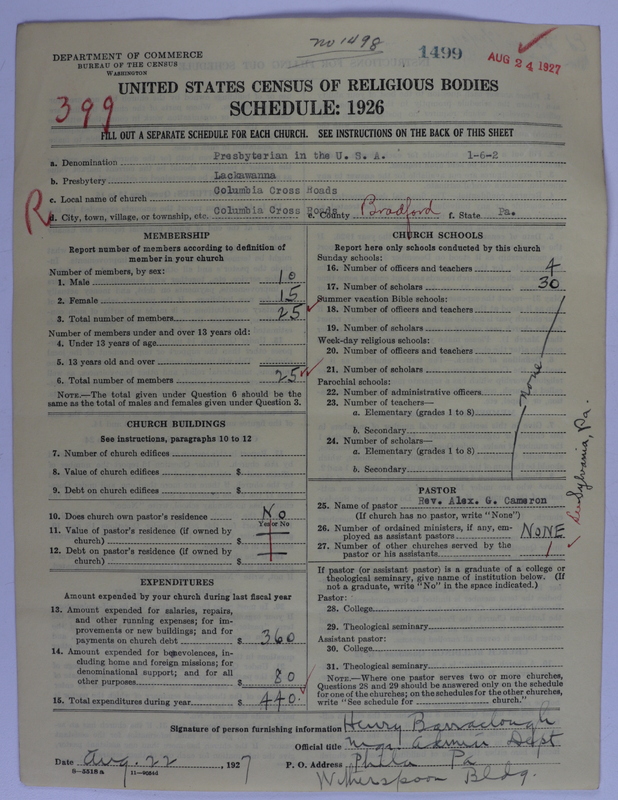 Scan of Presbyterian Church in the United States of America: 1499