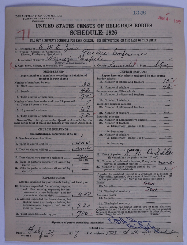 Scan of African Methodist Episcopal Zion Church: 1326