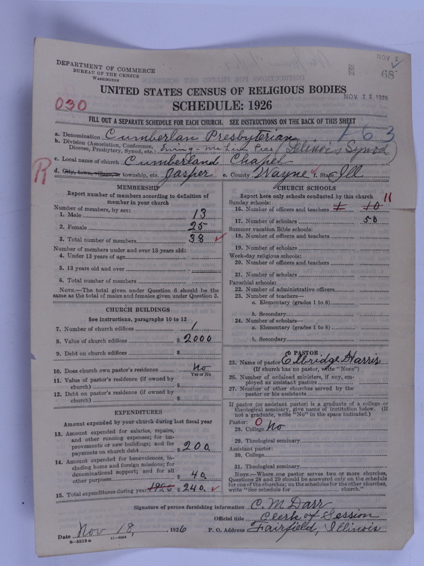 Scan of Cumberland Presbyterian Church: 68