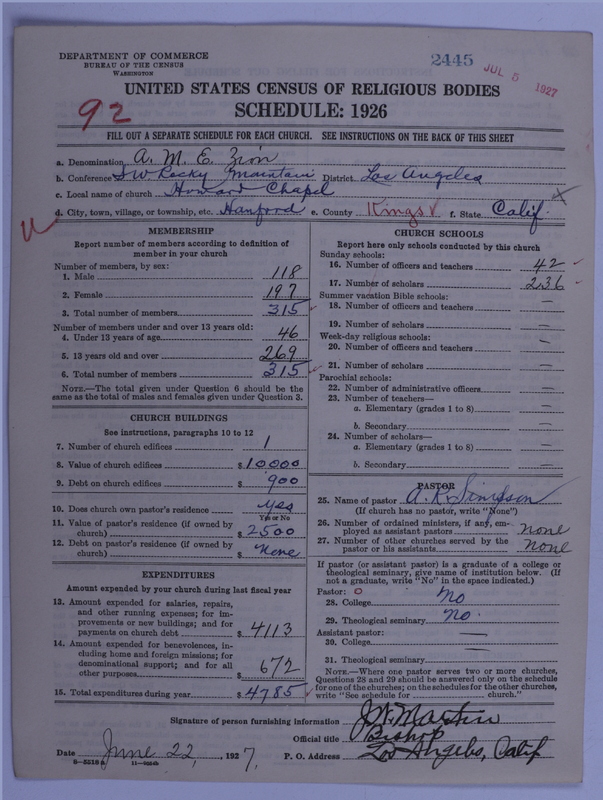 Scan of African Methodist Episcopal Zion Church: 2445