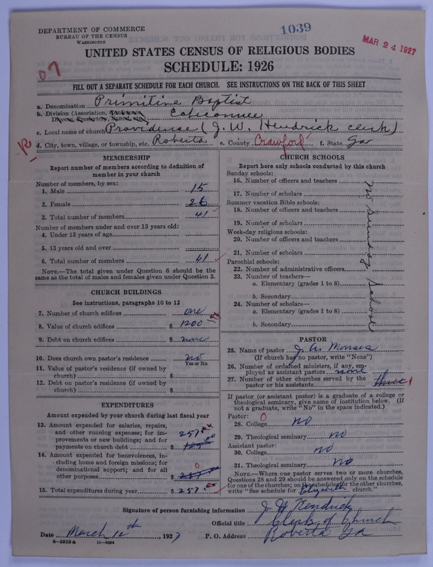 Scan of Primitive Baptists: 1039