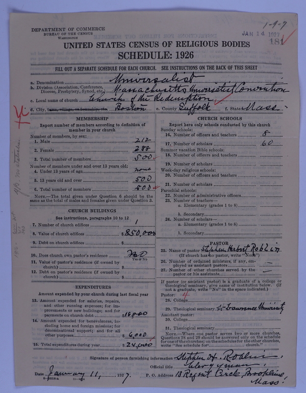 Scan of Universalist Church: 181