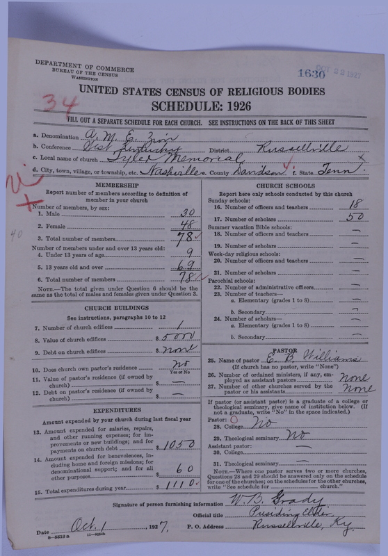 Scan of African Methodist Episcopal Zion Church: 1630