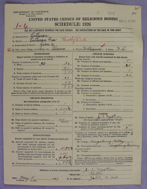 Scan of Lutheran Free Church: 321