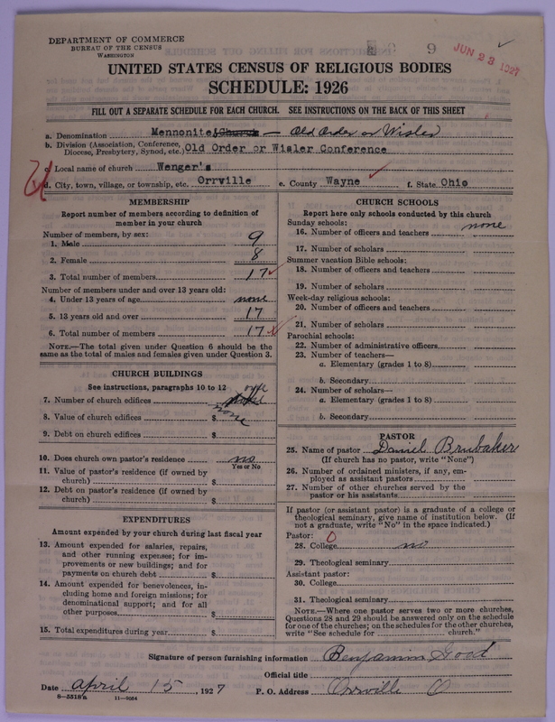 Scan of Old Order Mennonite Church (Wisler): 9