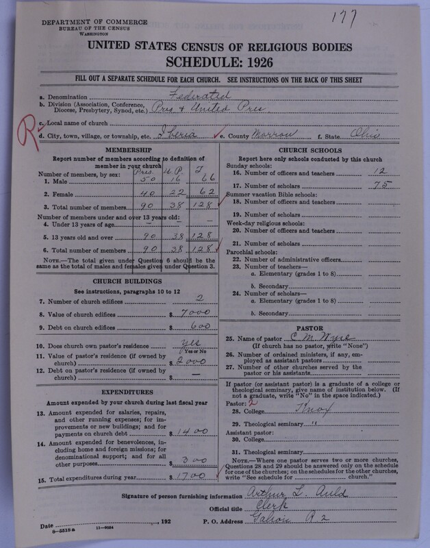 Scan of Federated Churches: 177