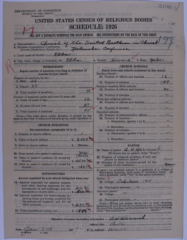 Scan of Church of the United Brethren in Christ: 2108