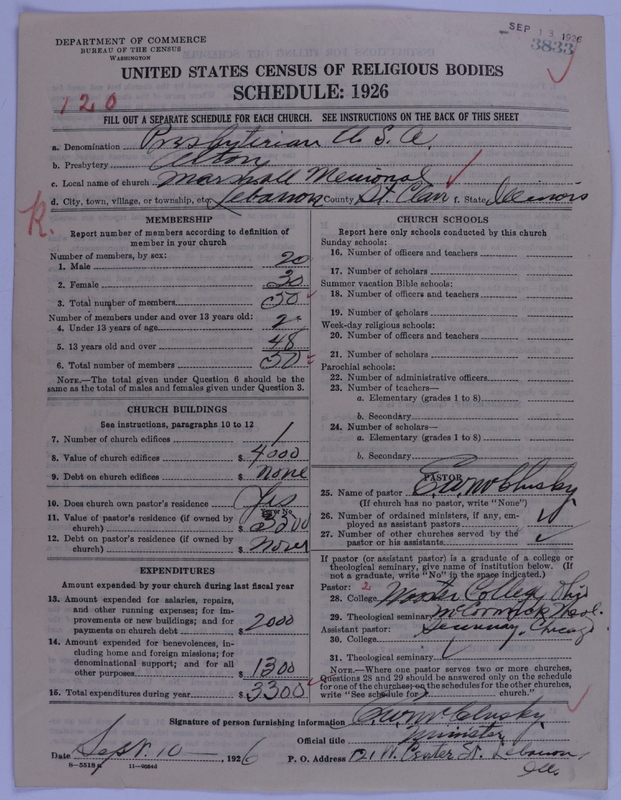 Scan of Presbyterian Church in the United States of America: 3833