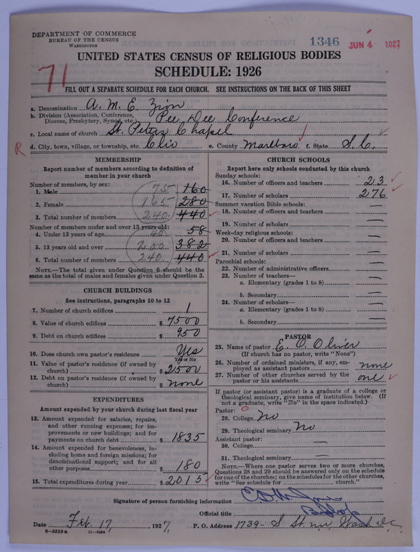 Scan of African Methodist Episcopal Zion Church: 1346