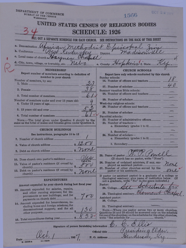 Scan of African Methodist Episcopal Zion Church: 1566