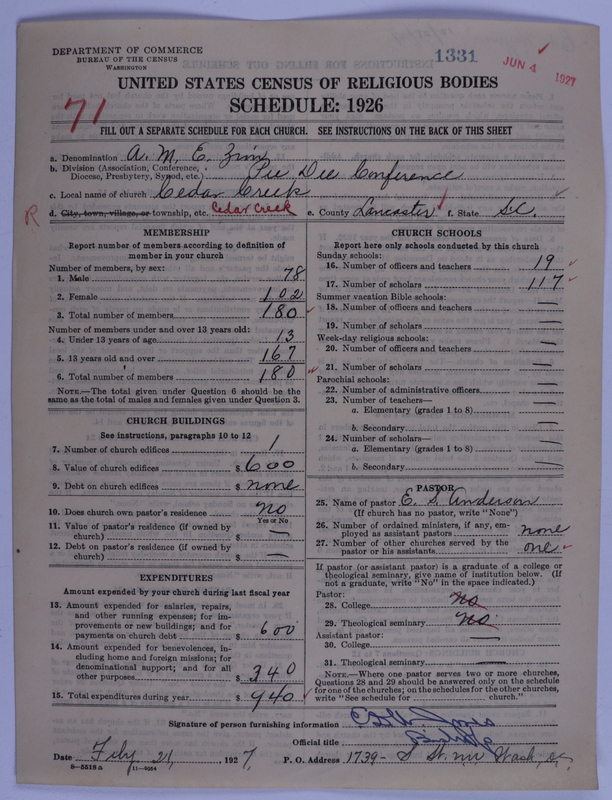 Scan of African Methodist Episcopal Zion Church: 1331
