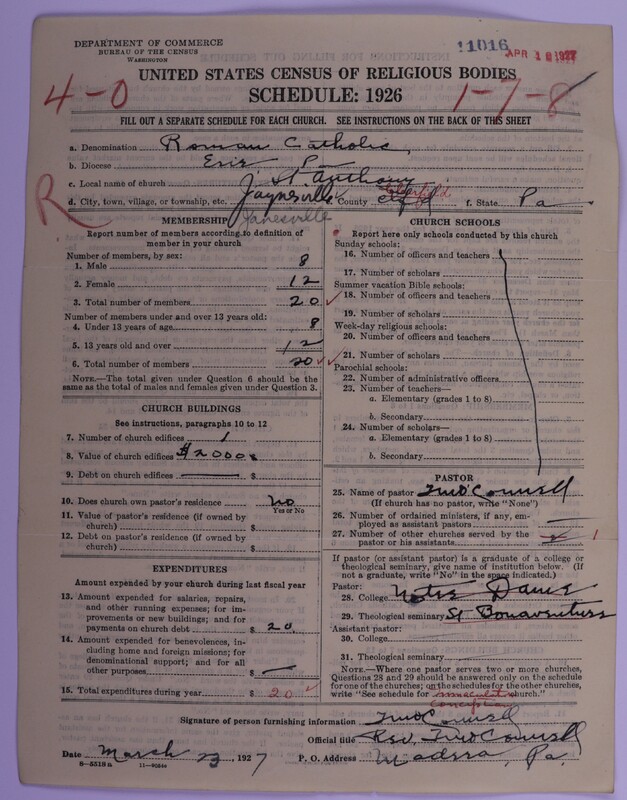 Scan of Roman Catholic Church: 11016