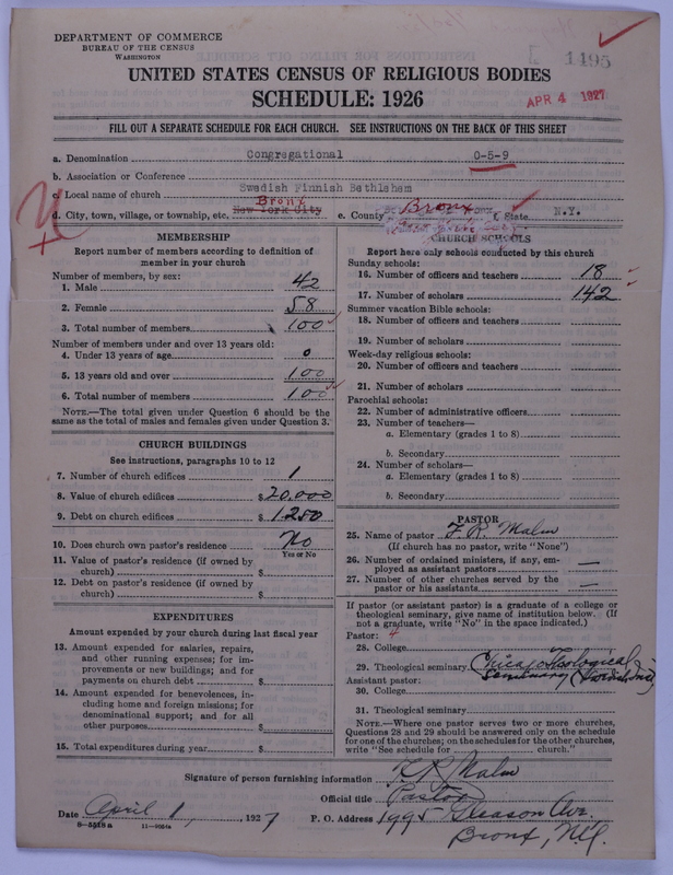 Scan of Congregational Churches: 1495