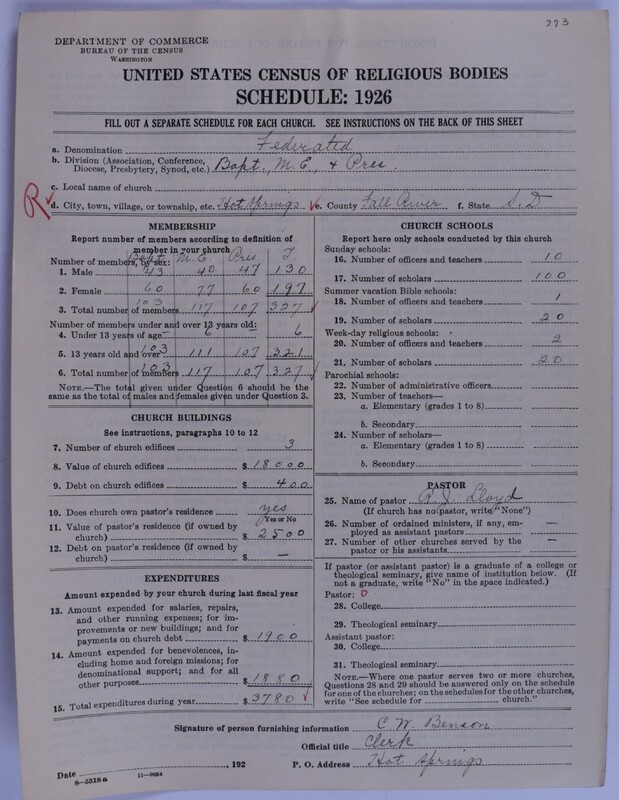 Scan of Federated Churches: 273