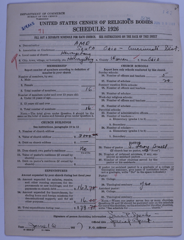 Scan of African Methodist Episcopal Church: 508