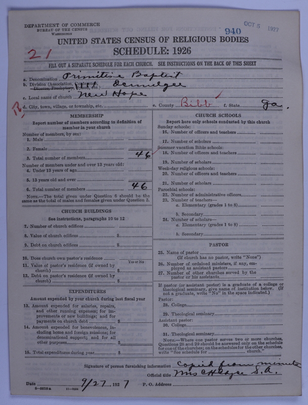 Scan of Primitive Baptists: 940
