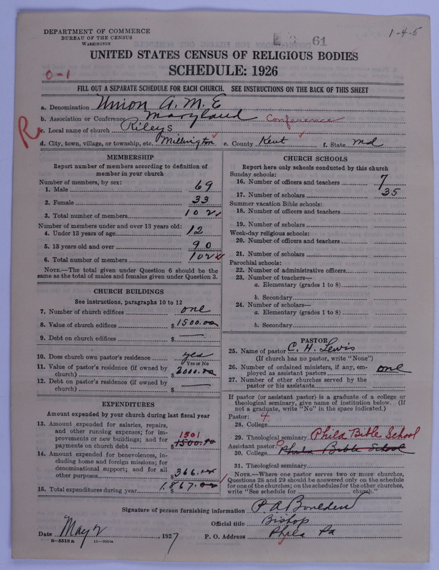 Scan of Union American Methodist Episcopal Church: 61