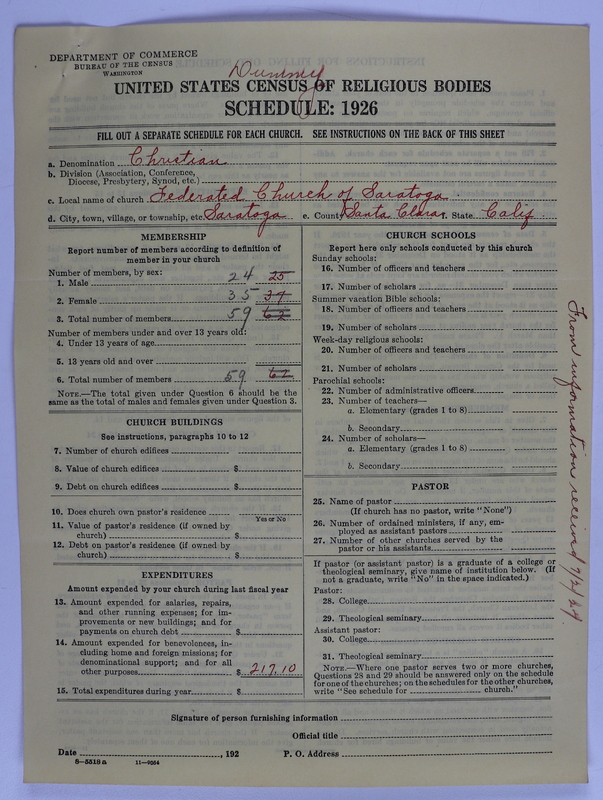 Scan of Federated Churches: