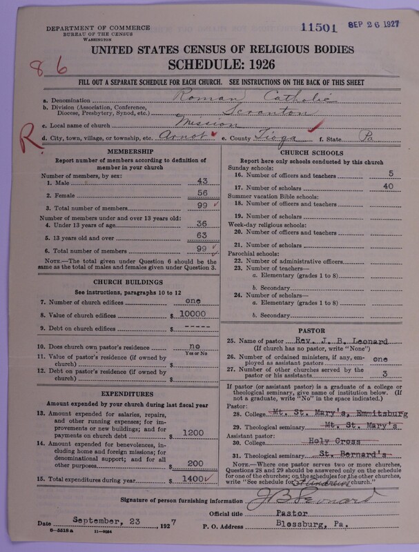 Scan of Roman Catholic Church: 11501